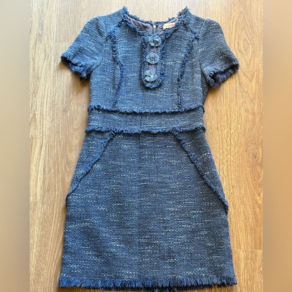 Rebecca Taylor Blue Tweed Dress